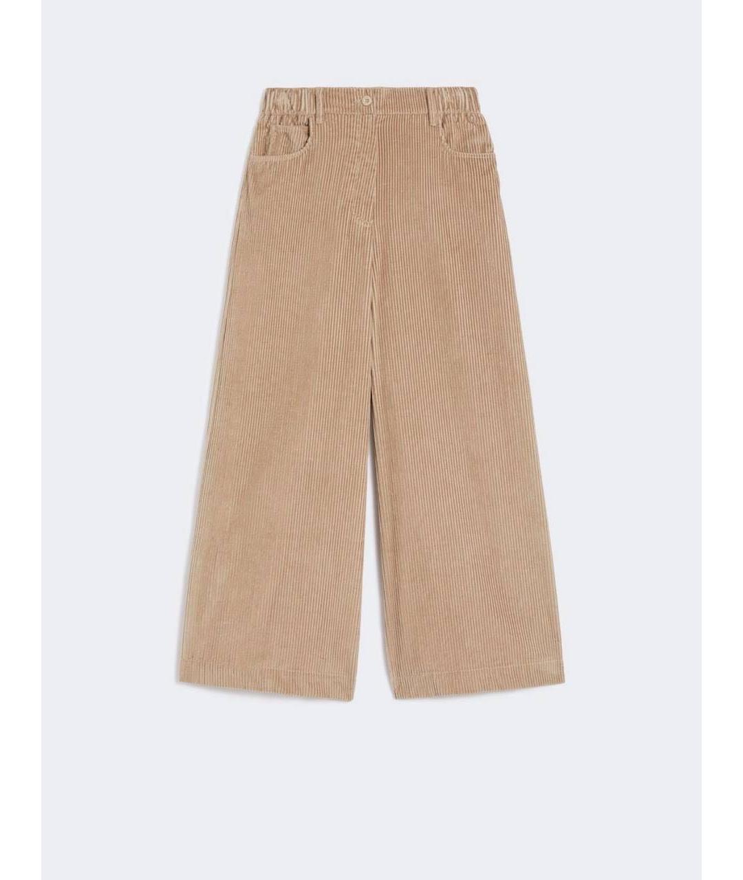 WEEKEND MAX MARA Бежевые хлопковые прямые брюки, фото 6