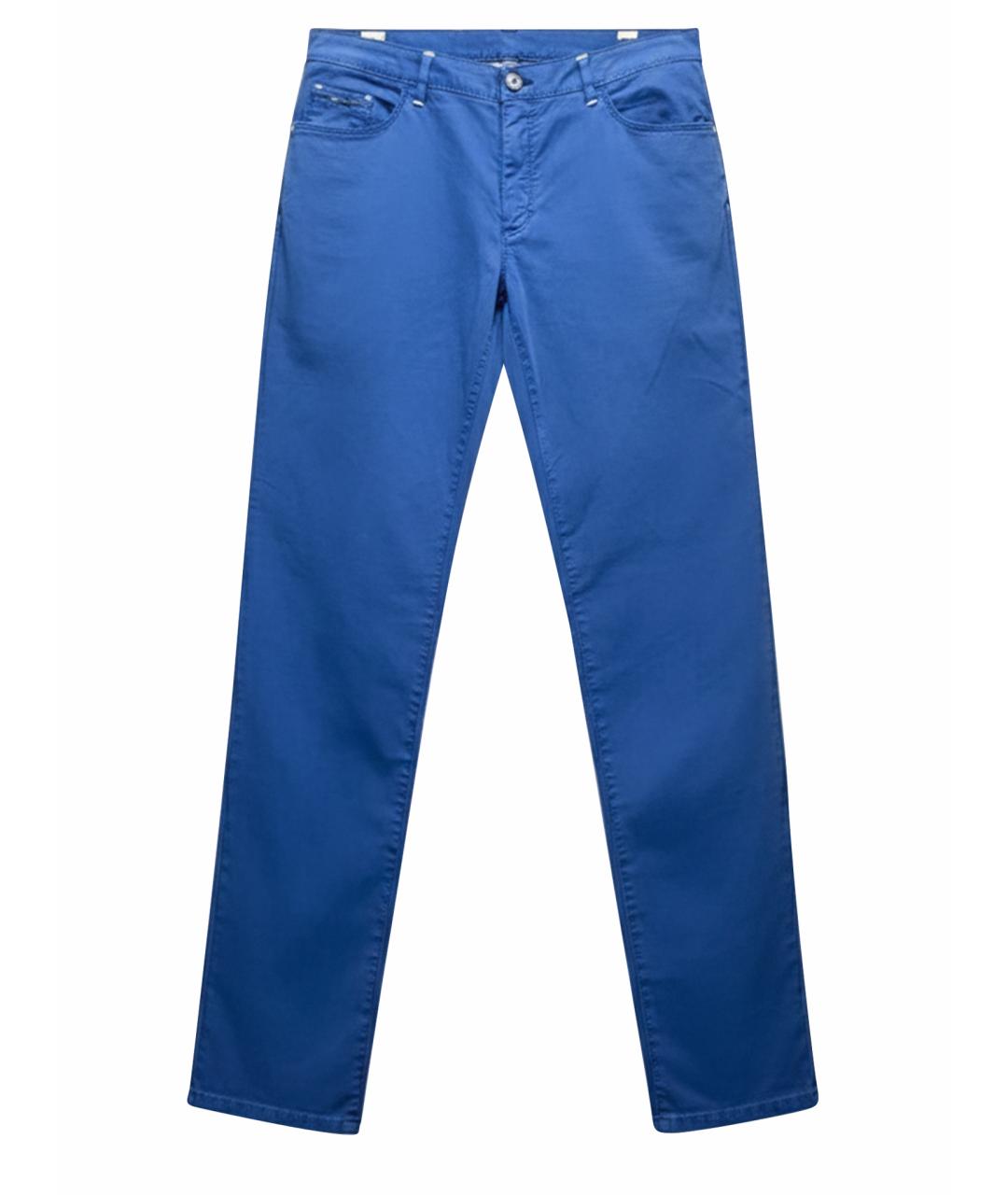 ZILLI Синие хлопко-эластановые джинсы скинни, фото 1