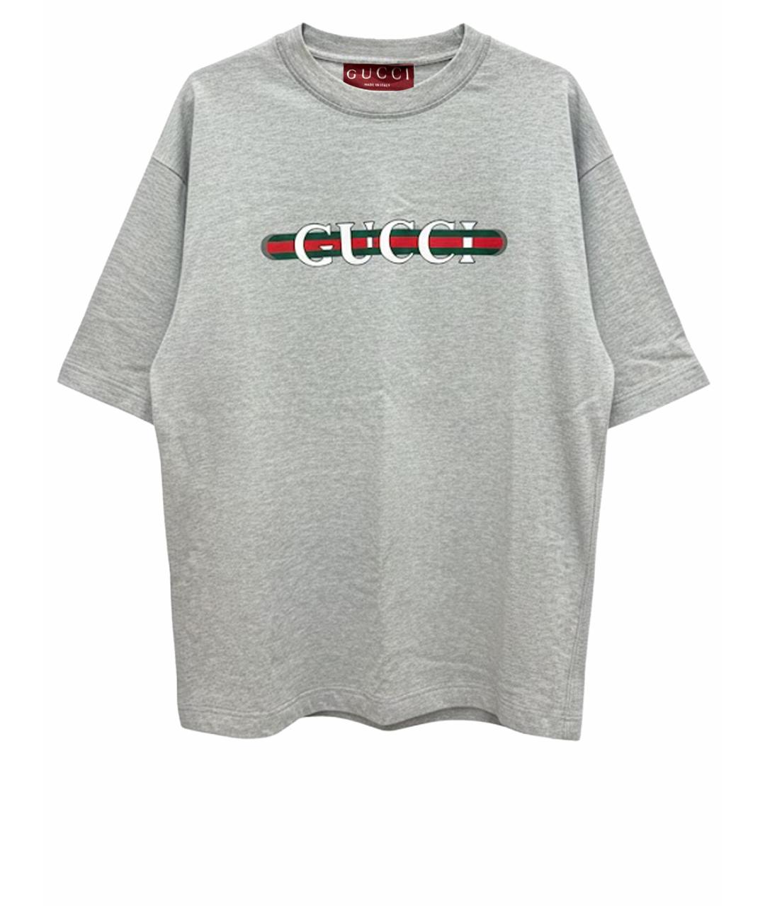 GUCCI Серая хлопковая футболка, фото 1