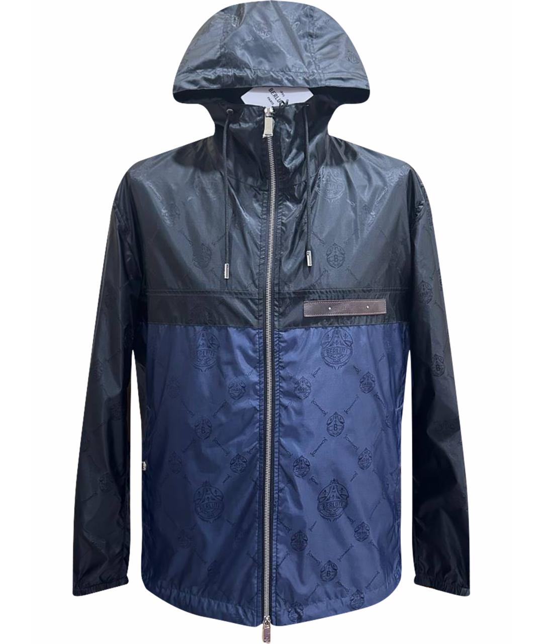 BERLUTI Темно-синяя синтетическая куртка, фото 1