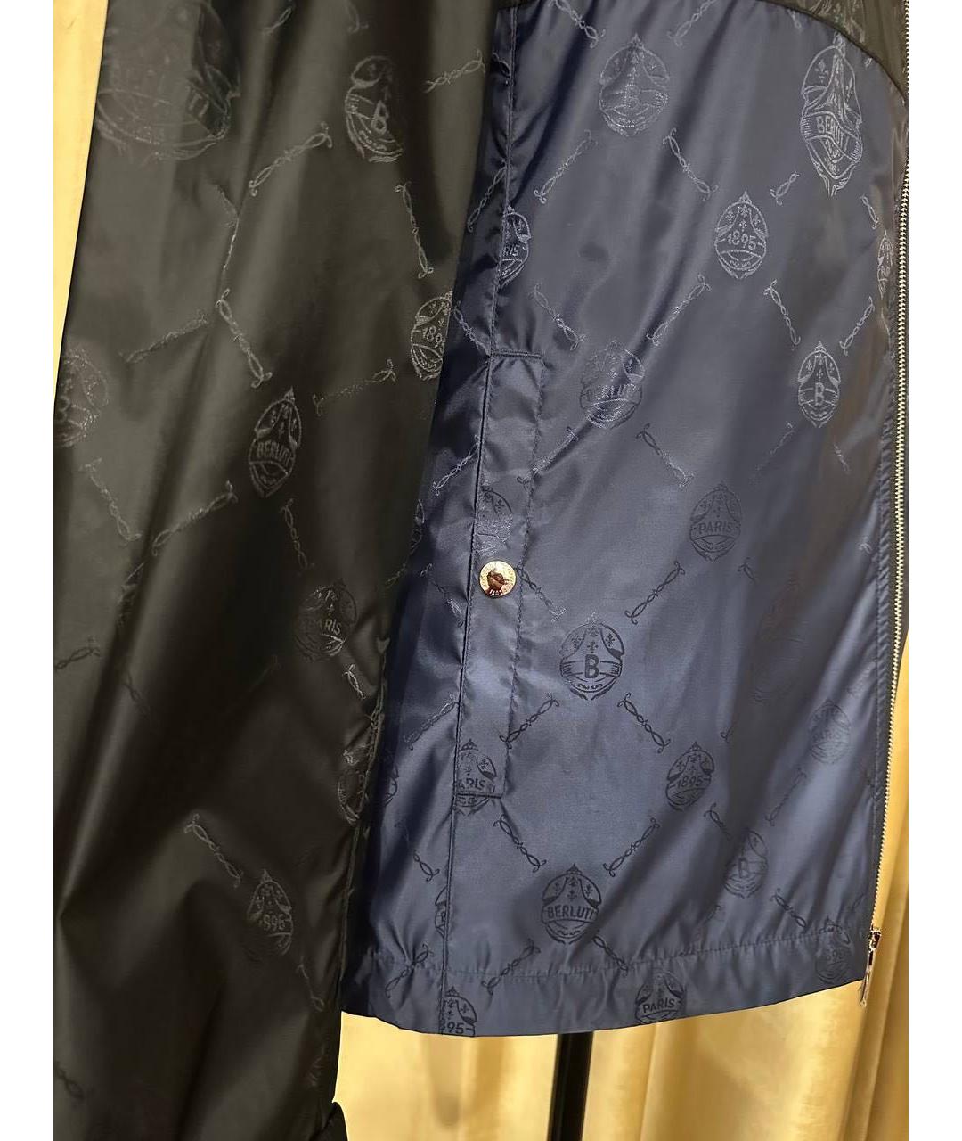 BERLUTI Темно-синяя синтетическая куртка, фото 4