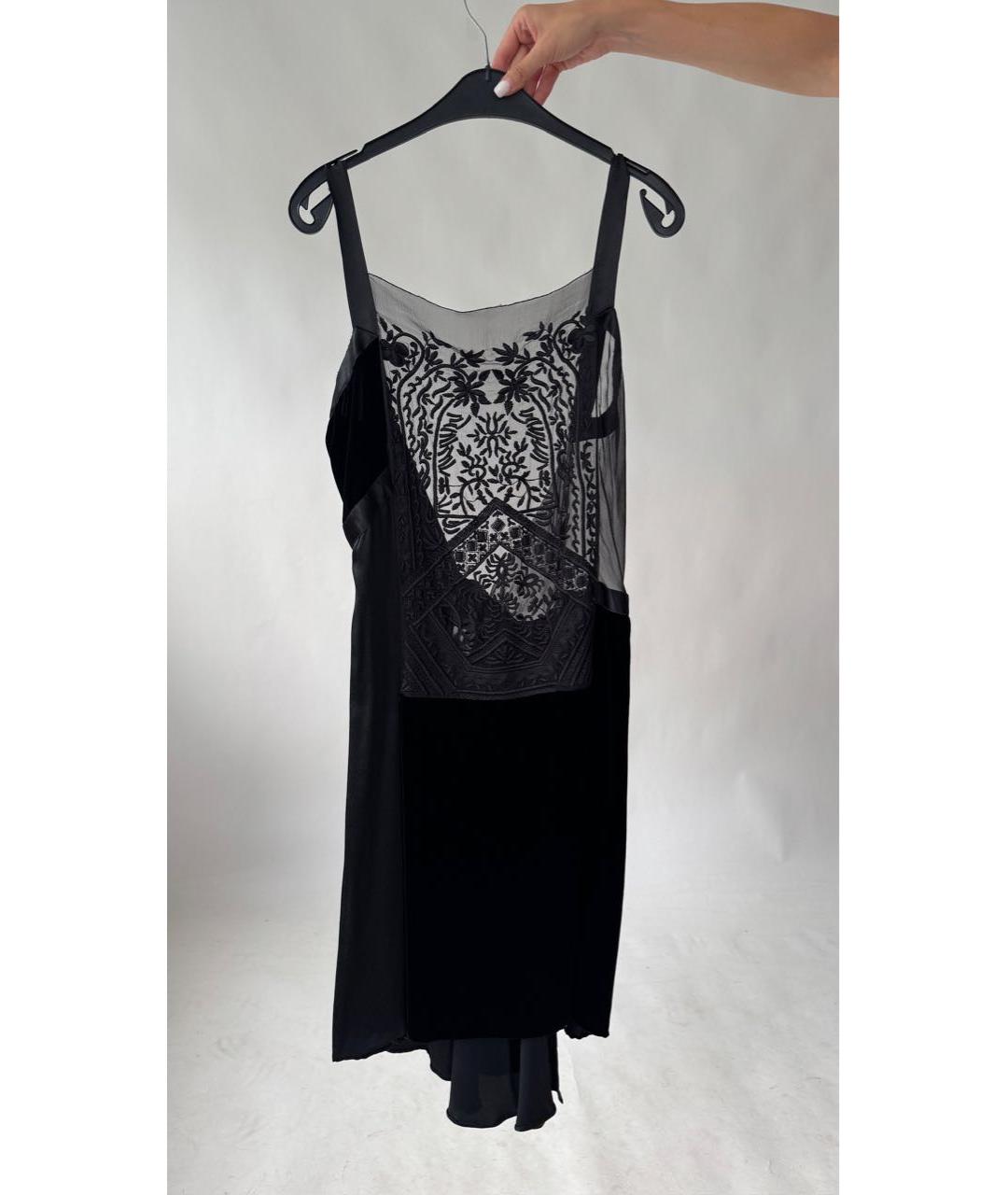 ALBERTA FERRETTI Черное шелковое коктейльное платье, фото 6