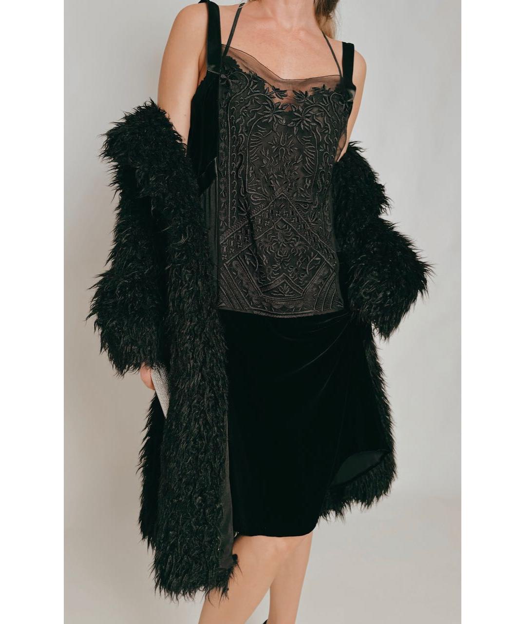 ALBERTA FERRETTI Черное шелковое коктейльное платье, фото 5