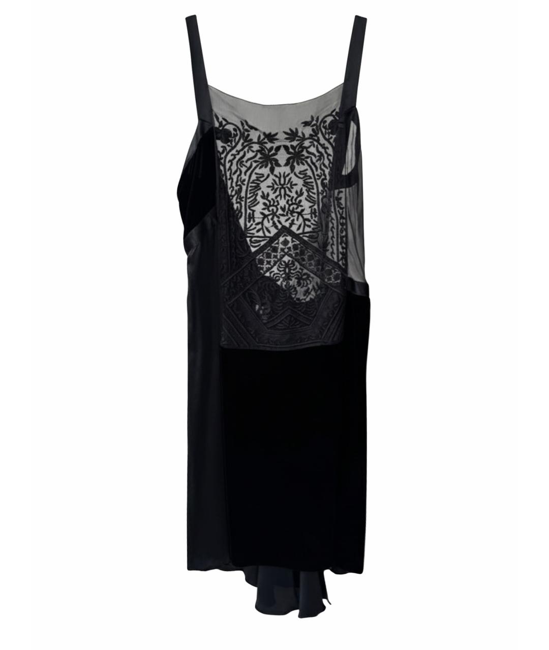 ALBERTA FERRETTI Черное шелковое коктейльное платье, фото 1