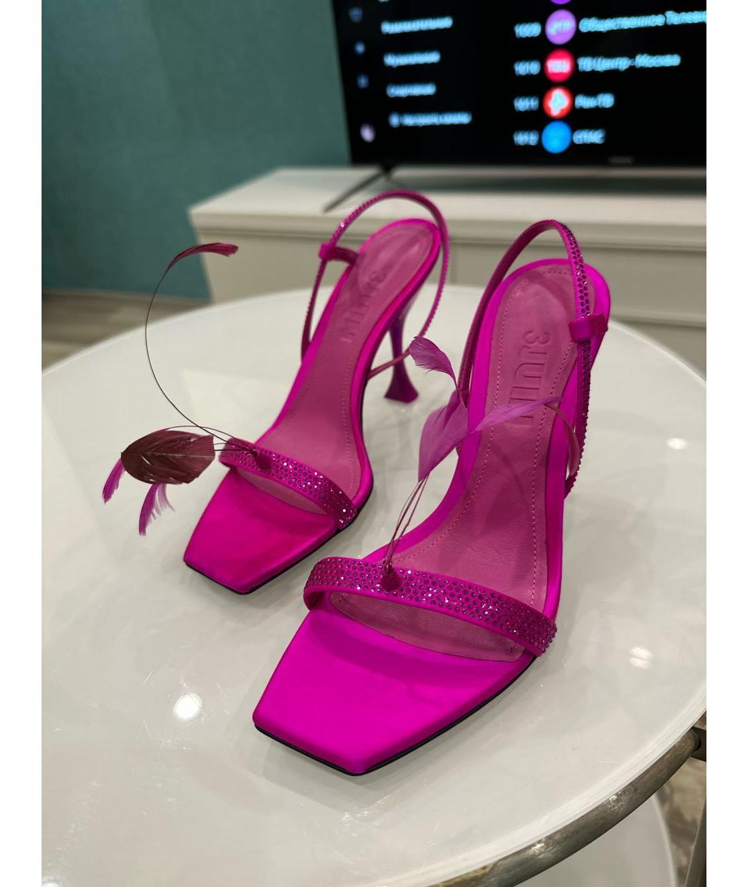 3JUIN Фуксия текстильные босоножки, фото 2