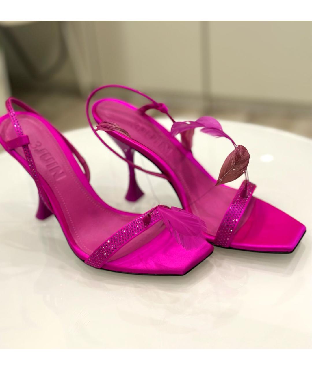 3JUIN Фуксия текстильные босоножки, фото 3