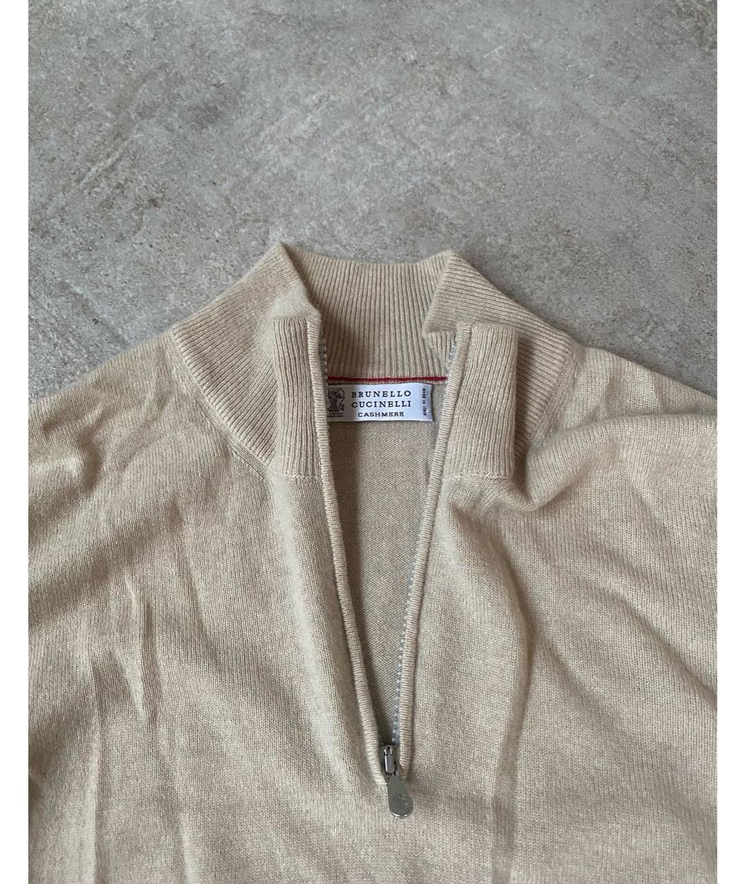 BRUNELLO CUCINELLI Бежевый кашемировый джемпер / свитер, фото 3
