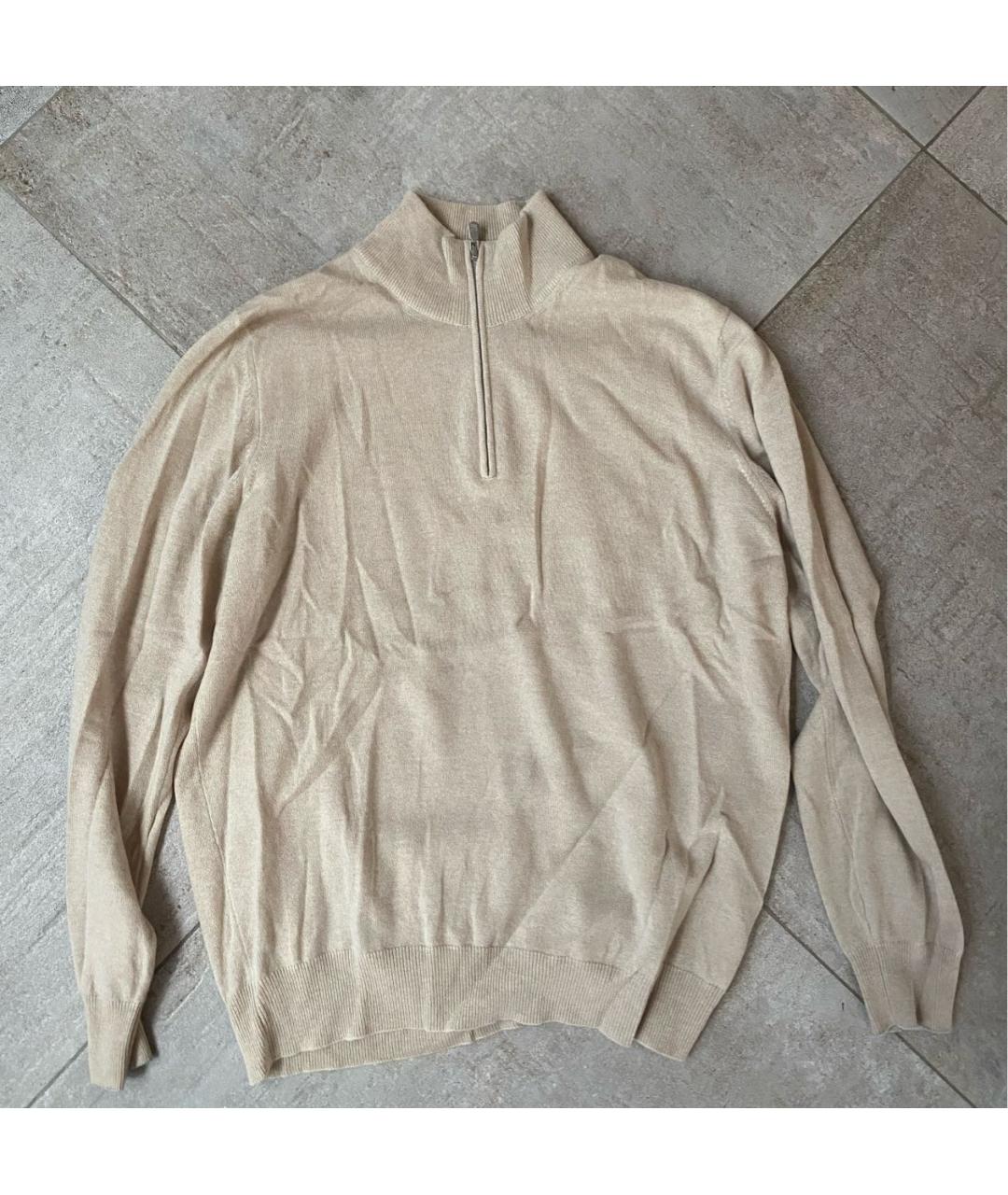 BRUNELLO CUCINELLI Бежевый кашемировый джемпер / свитер, фото 6