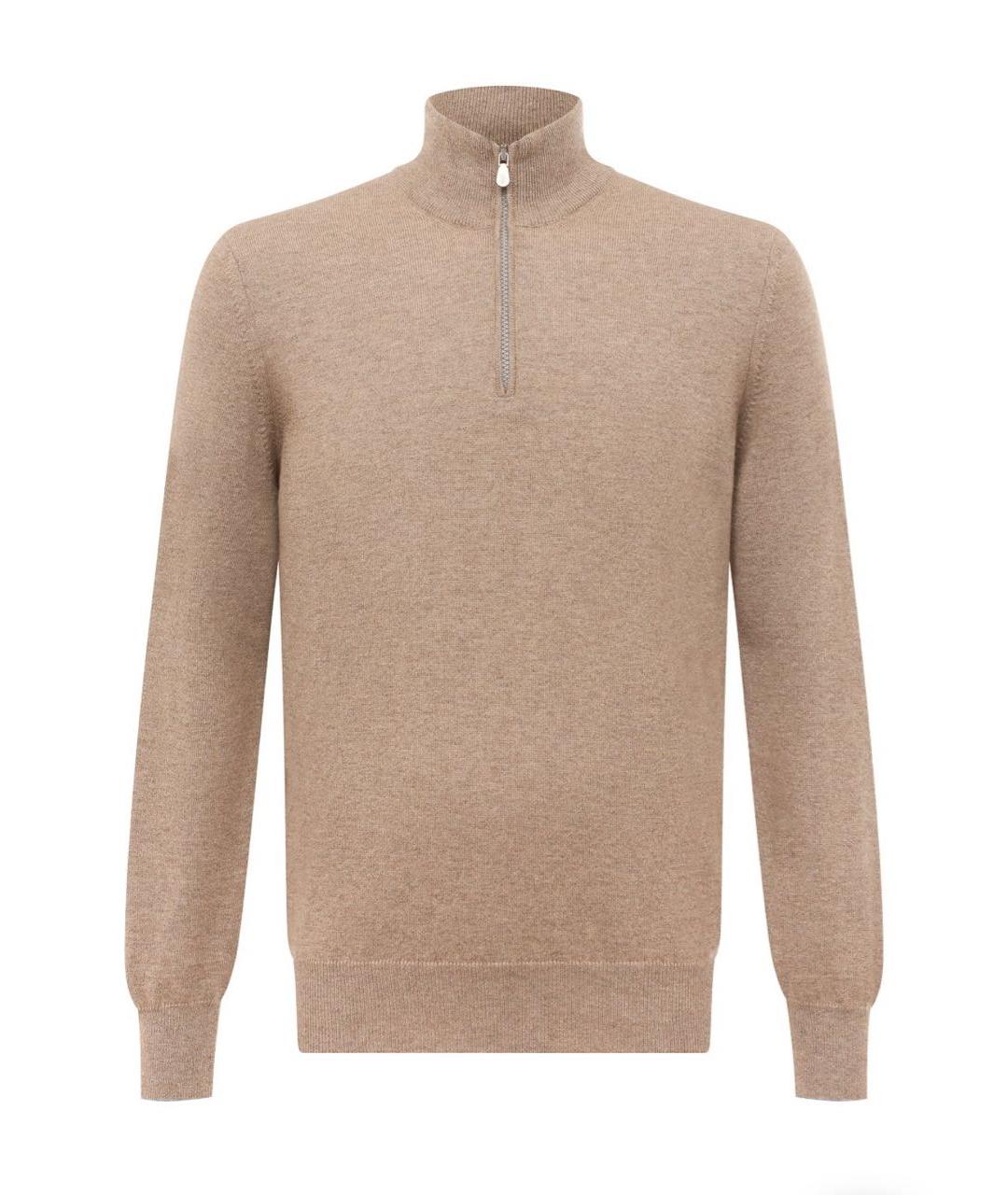 BRUNELLO CUCINELLI Бежевый кашемировый джемпер / свитер, фото 7