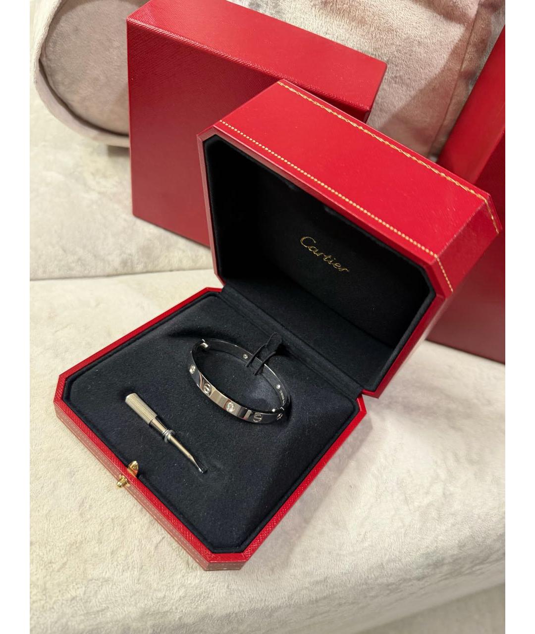 CARTIER Серебрянный браслет из белого золота, фото 2