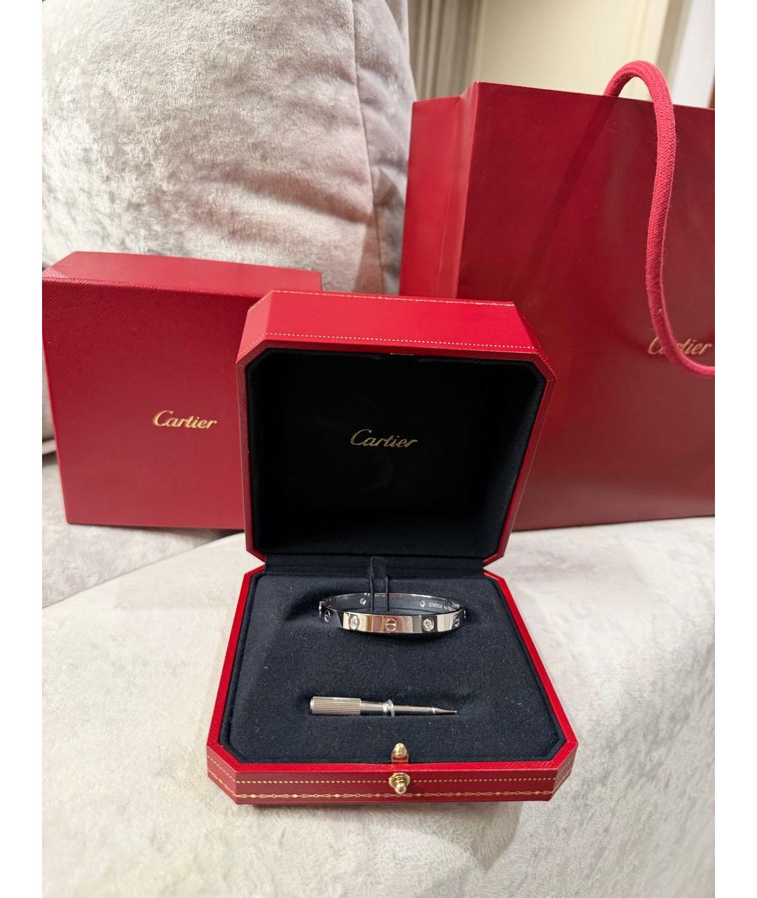 CARTIER Серебрянный браслет из белого золота, фото 5