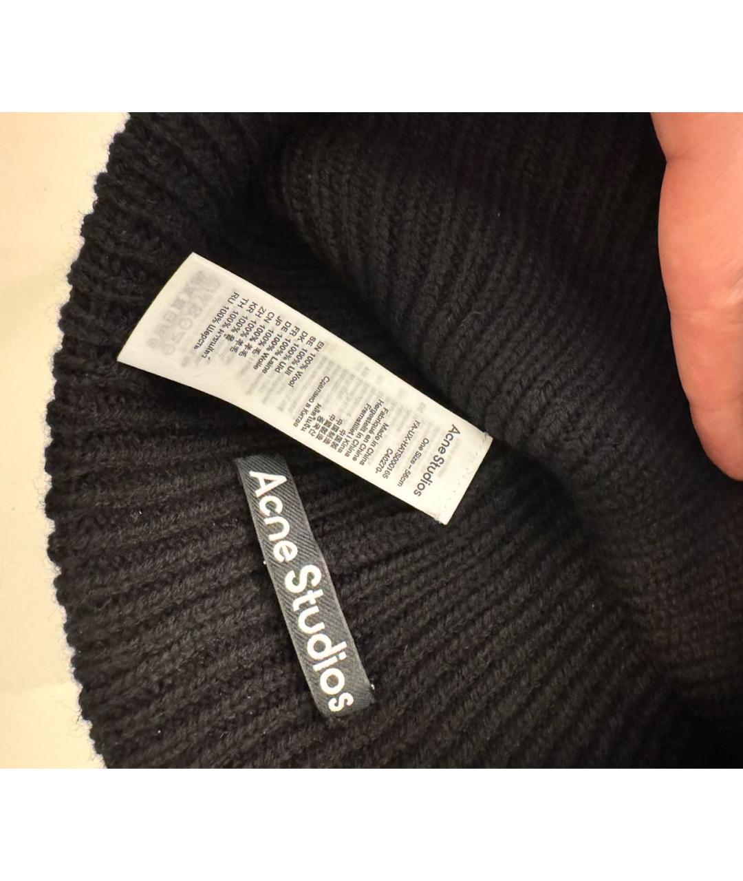 ACNE STUDIOS Черная шерстяная шапка, фото 4