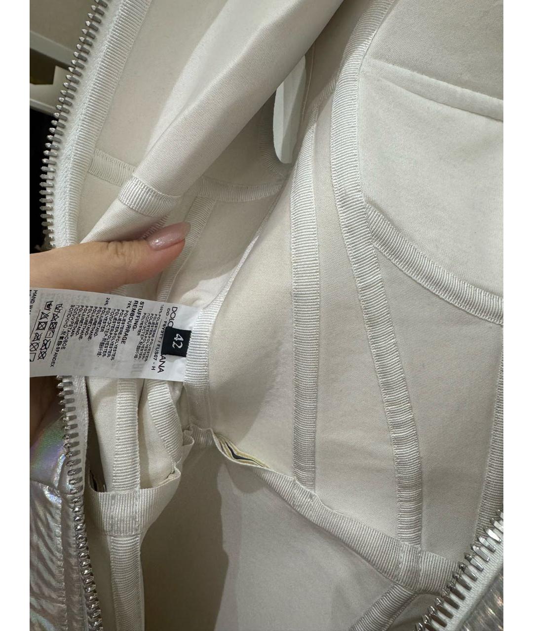 DOLCE&GABBANA Серебряное полиэстеровое коктейльное платье, фото 6