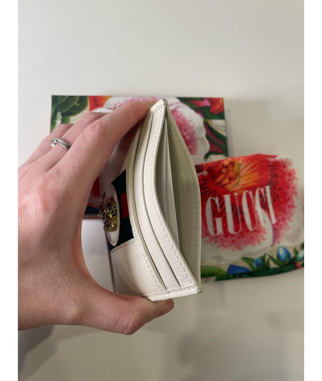GUCCI Белый кожаный кардхолдер, фото 6