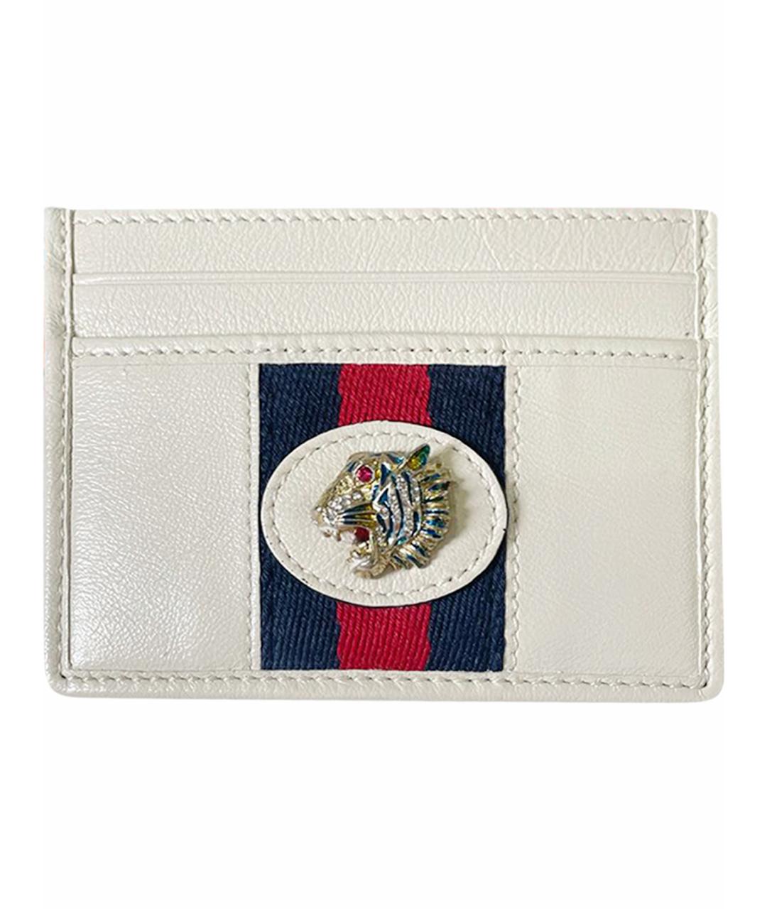 GUCCI Белый кожаный кардхолдер, фото 1