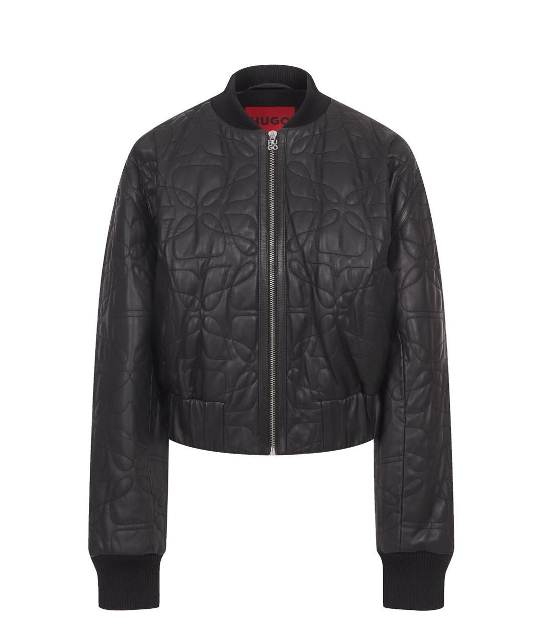 HUGO Черная кожаная куртка, фото 1