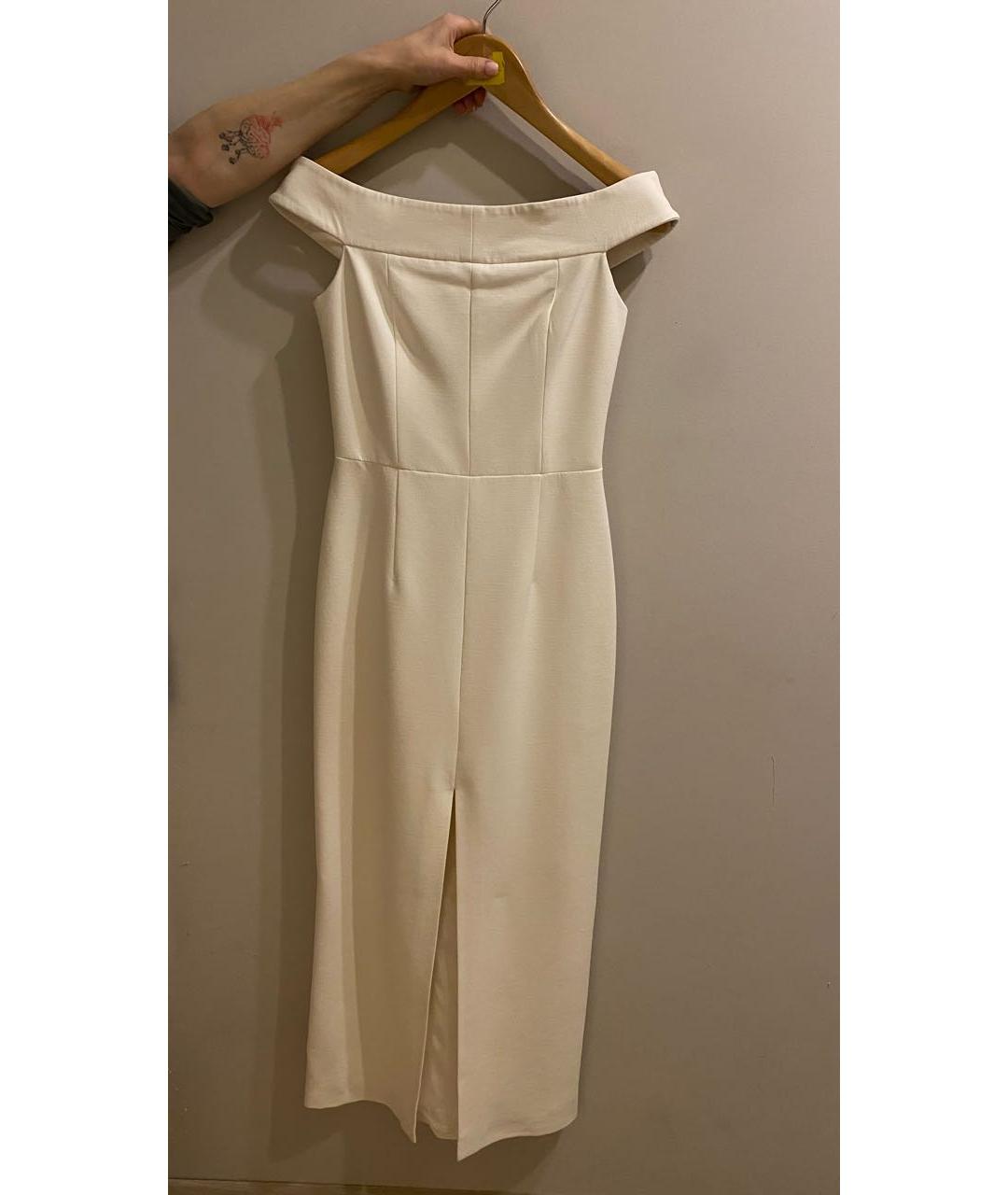 12 STOREEZ Белое вискозное коктейльное платье, фото 5