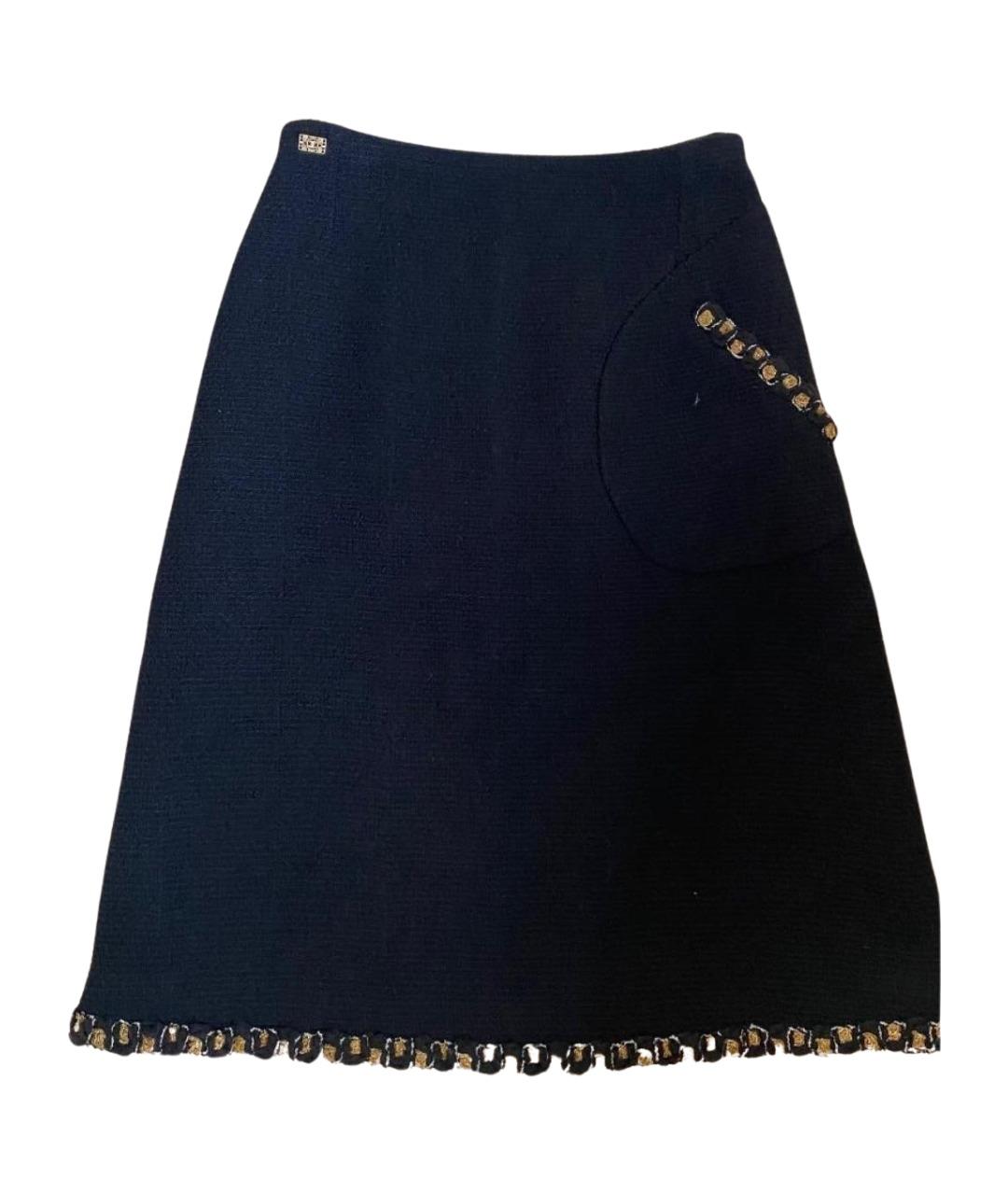 CHANEL Черная твидовая юбка миди, фото 1