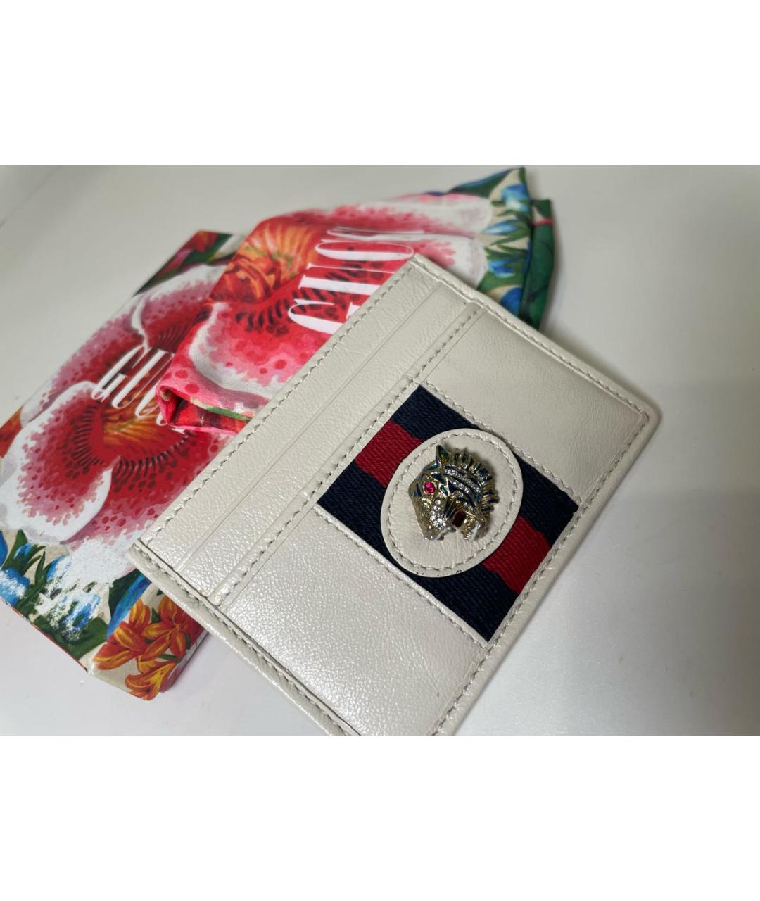 GUCCI Белый кожаный кардхолдер, фото 3