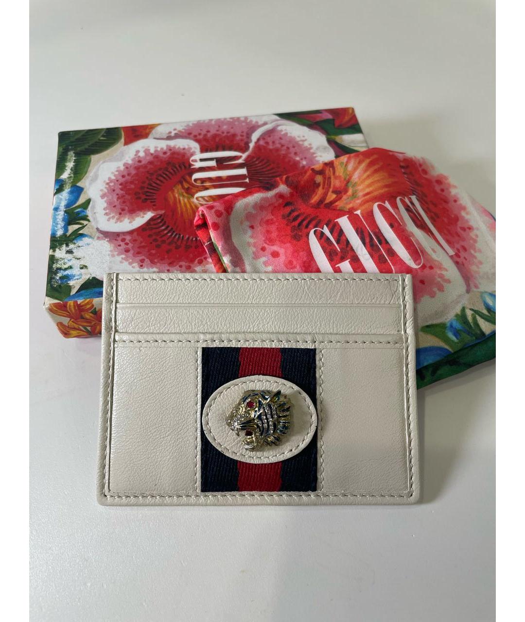 GUCCI Белый кожаный кардхолдер, фото 9