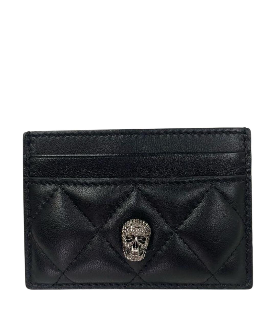 ALEXANDER MCQUEEN Черный кожаный кардхолдер, фото 1