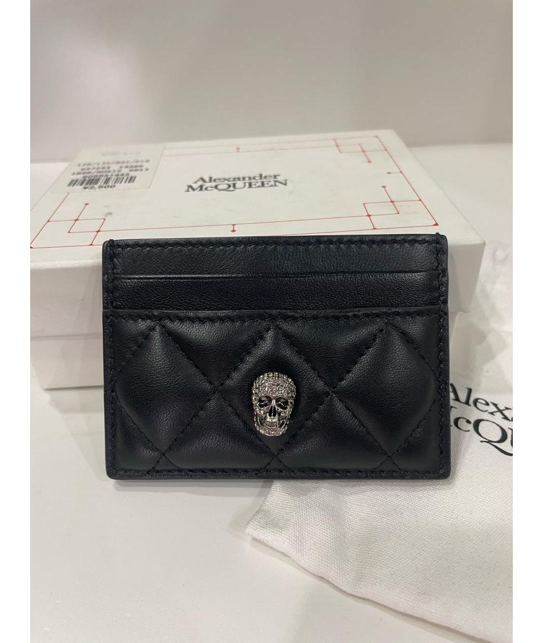 ALEXANDER MCQUEEN Черный кожаный кардхолдер, фото 9