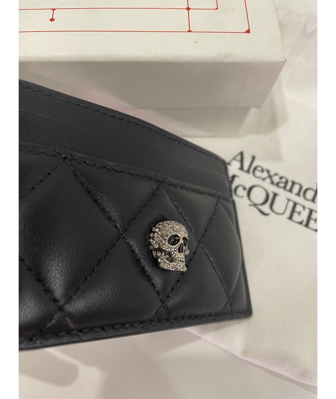 ALEXANDER MCQUEEN Черный кожаный кардхолдер, фото 6