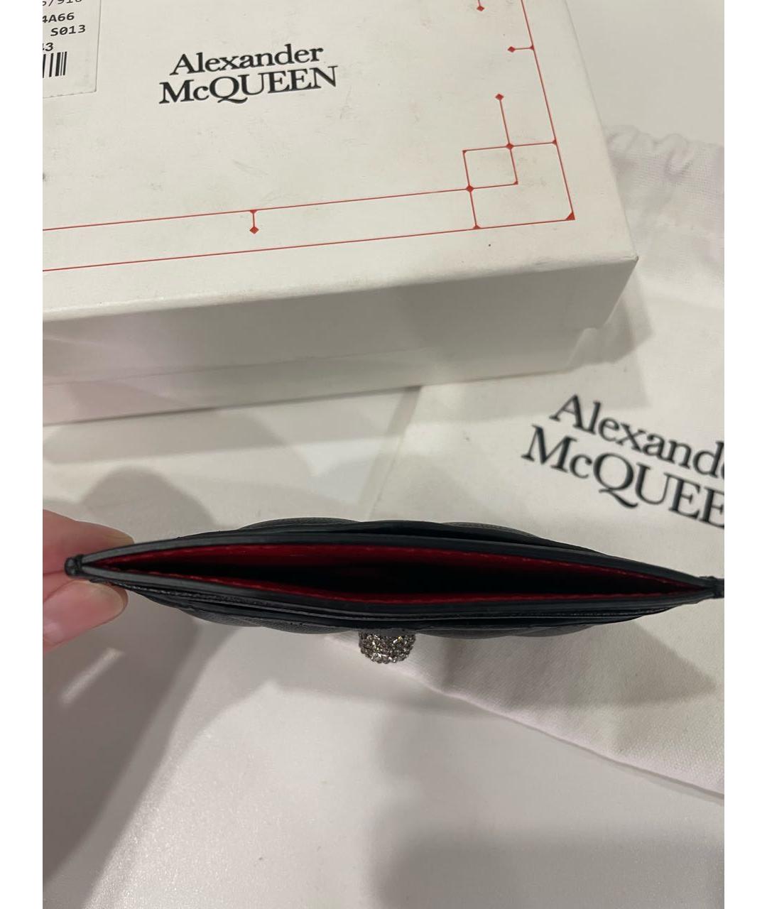 ALEXANDER MCQUEEN Черный кожаный кардхолдер, фото 4