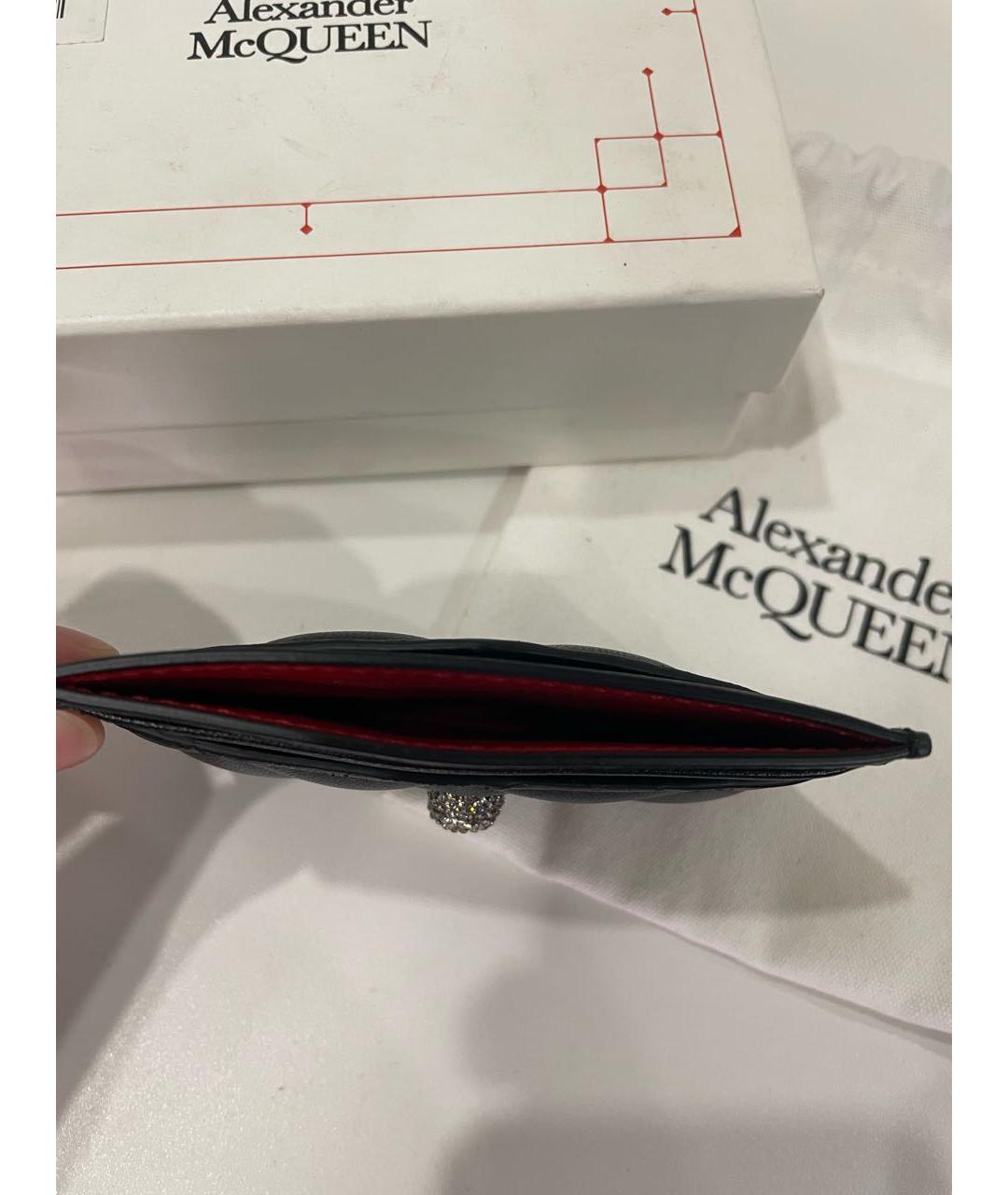 ALEXANDER MCQUEEN Черный кожаный кардхолдер, фото 7