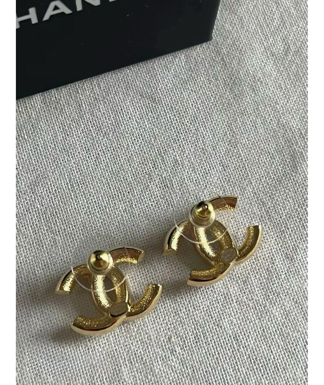 CHANEL Золотые металлические серьги, фото 4