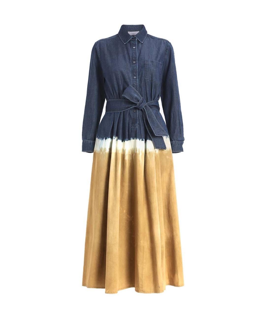 MAX MARA Темно-синее деним повседневное платье, фото 4