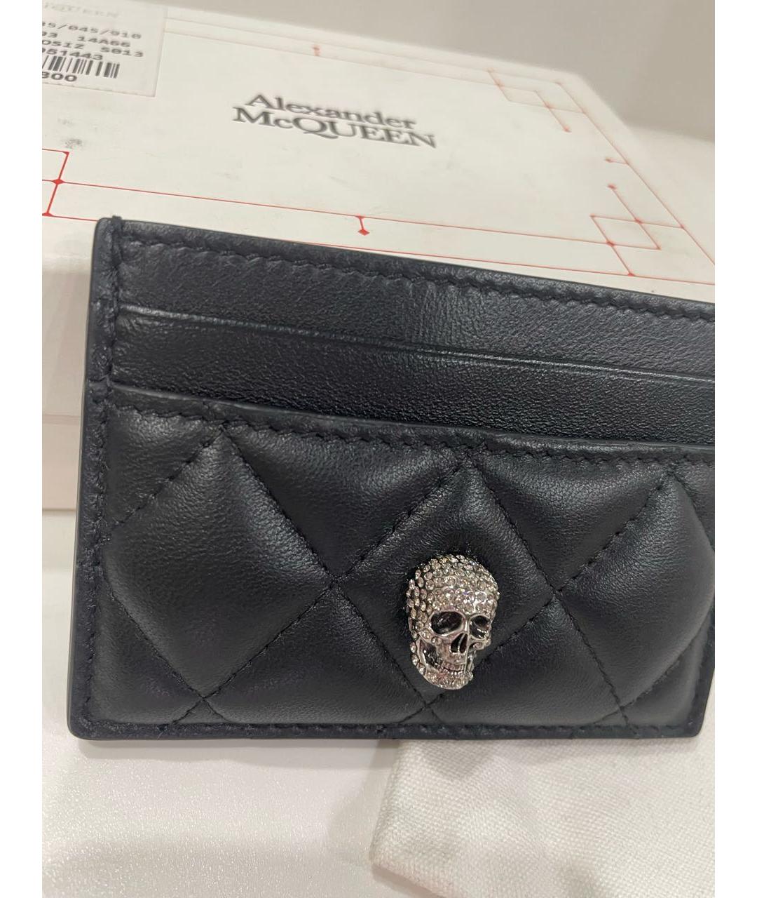 ALEXANDER MCQUEEN Черный кожаный кардхолдер, фото 3