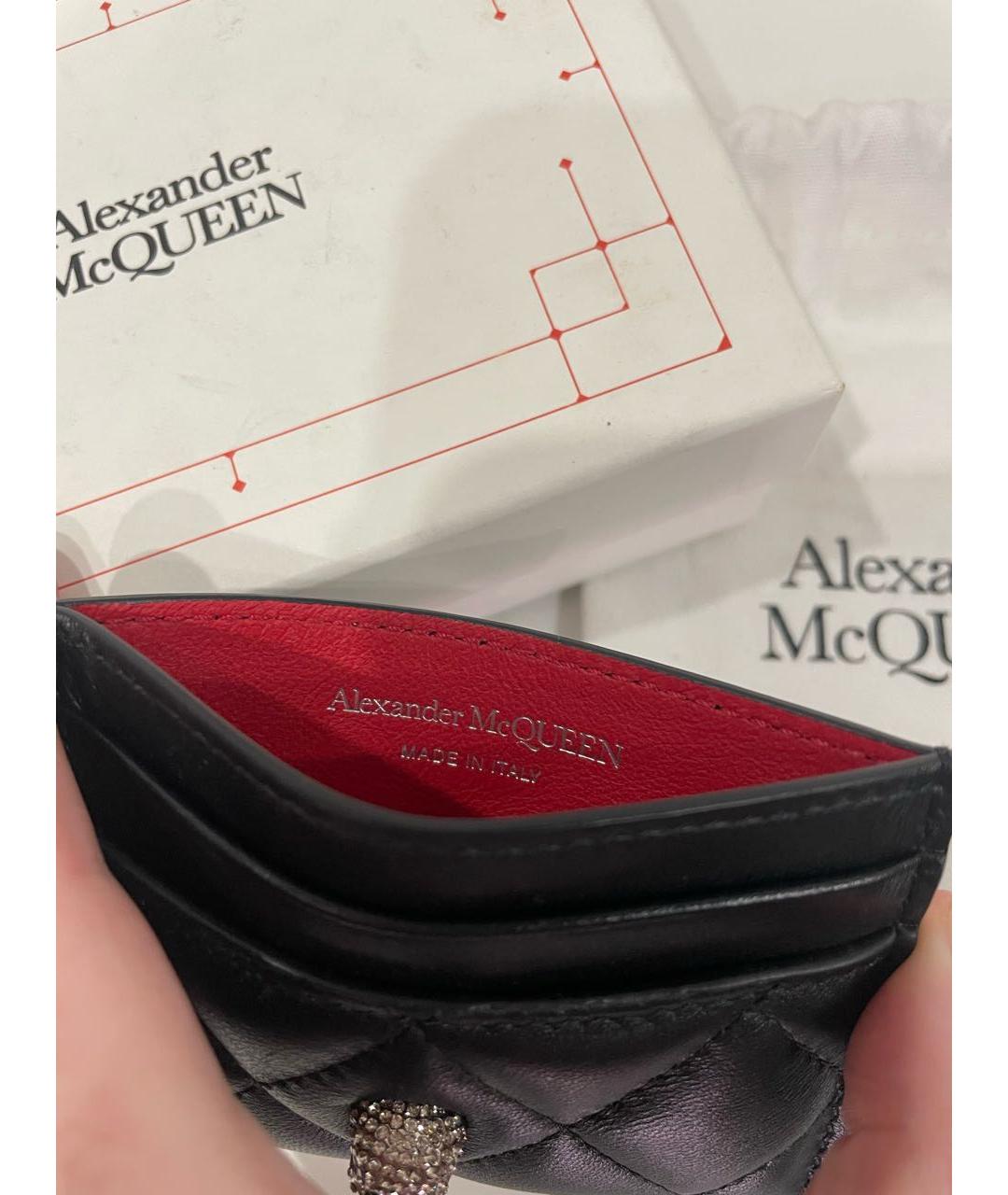 ALEXANDER MCQUEEN Черный кожаный кардхолдер, фото 5