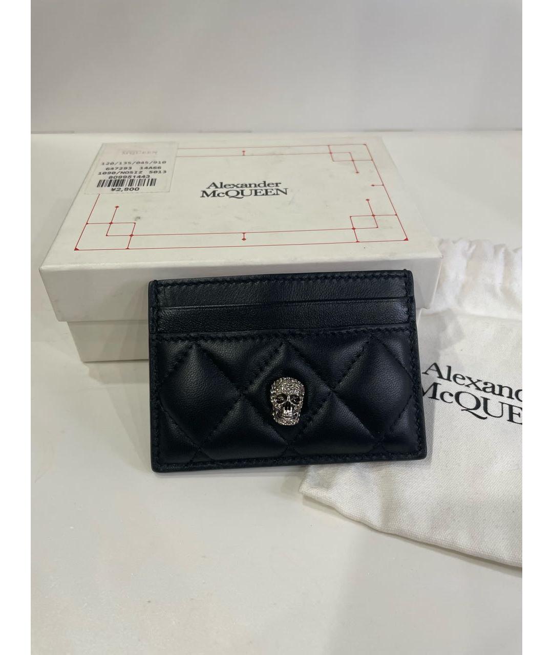 ALEXANDER MCQUEEN Черный кожаный кардхолдер, фото 7