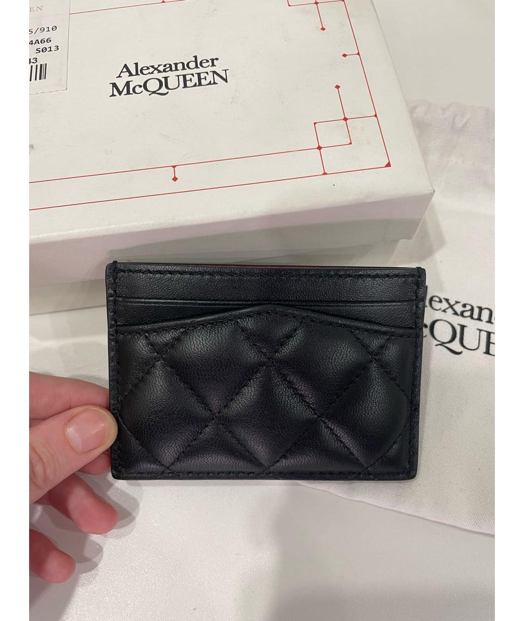ALEXANDER MCQUEEN Черный кожаный кардхолдер, фото 2