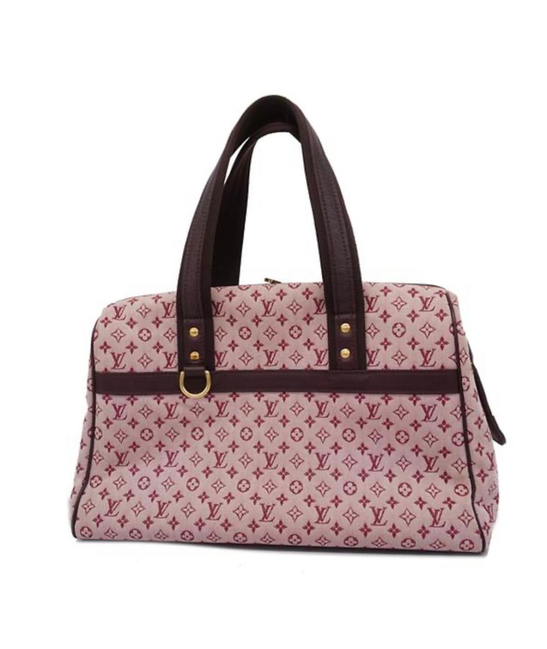 LOUIS VUITTON Розовая тканевая сумка с короткими ручками, фото 7