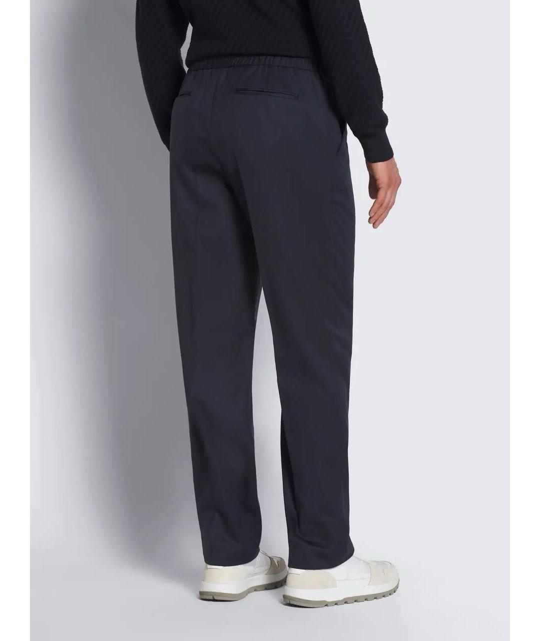 BRIONI Темно-синие хлопковые повседневные брюки, фото 2