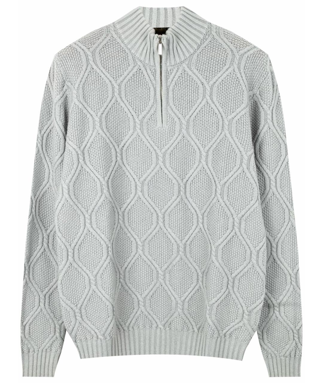 MOORER Серый шерстяной кардиган, фото 1