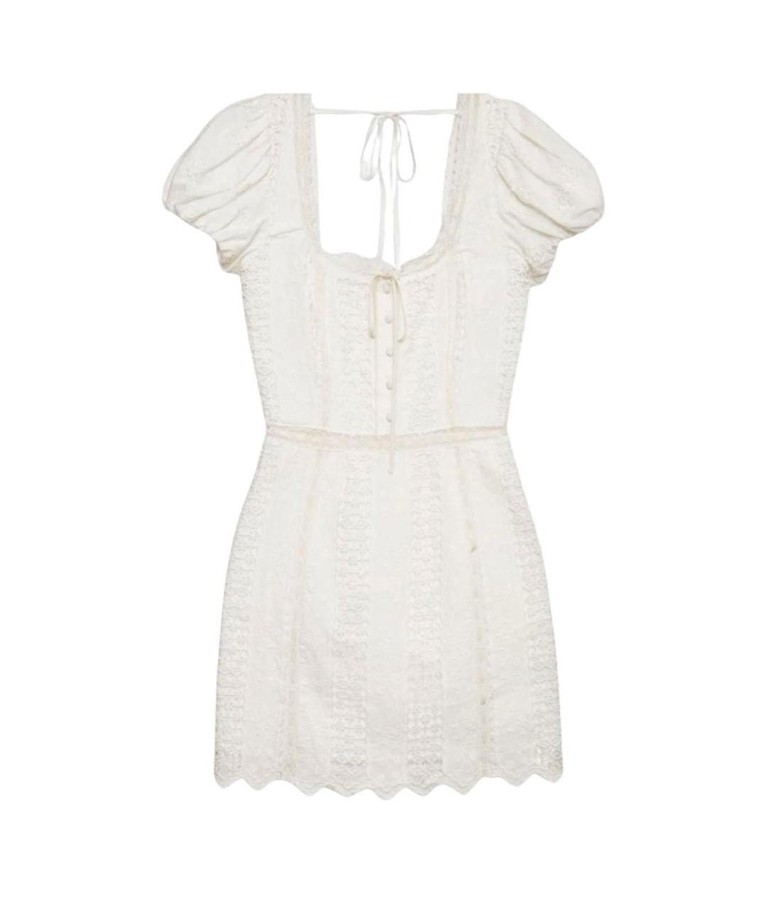 FOR LOVE AND LEMONS Белое хлопковое повседневное платье, фото 1