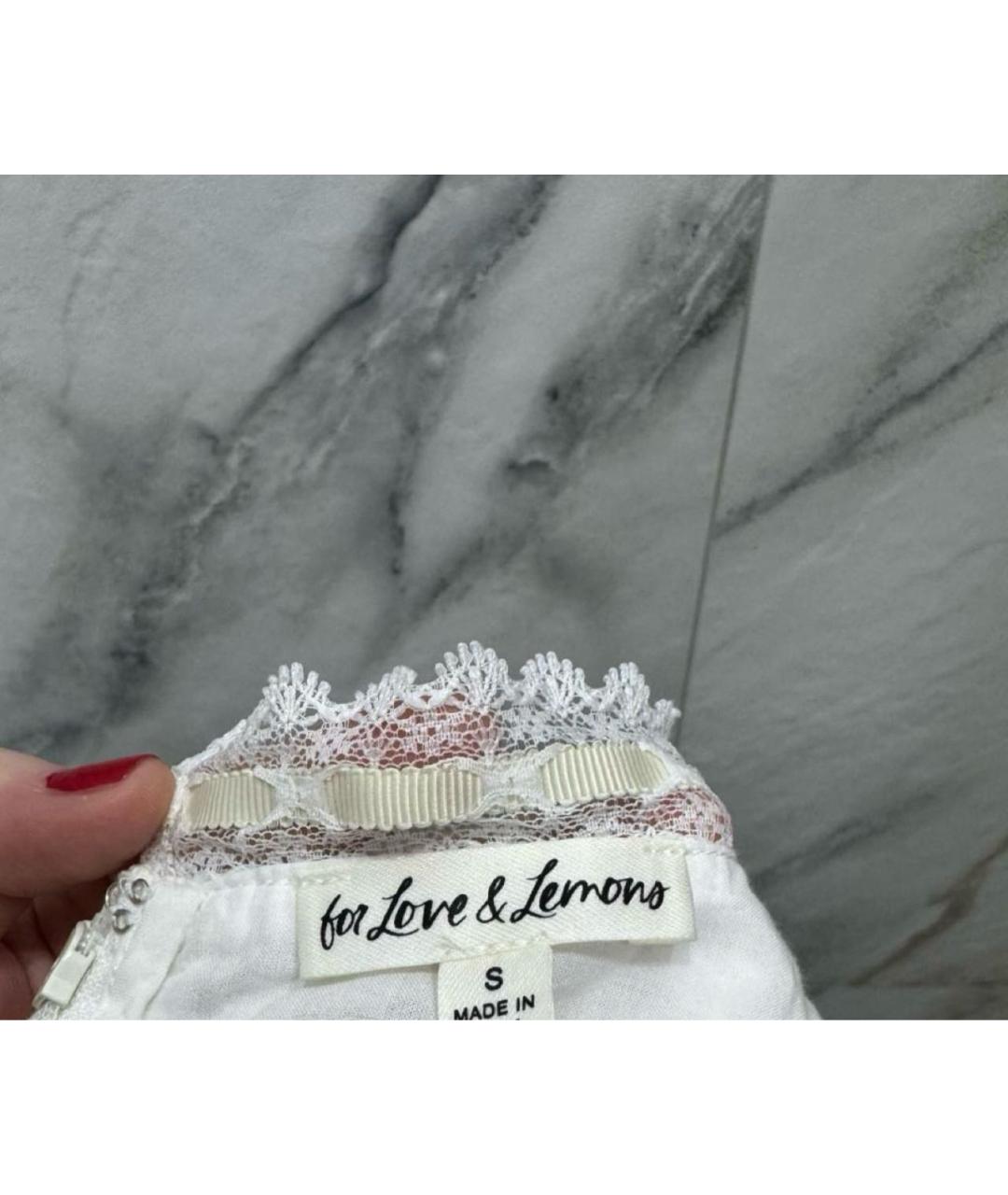 FOR LOVE AND LEMONS Белое хлопковое повседневное платье, фото 8