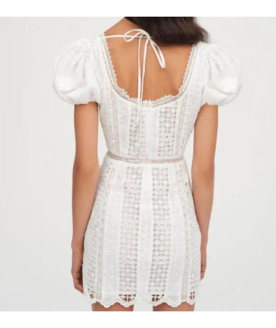 FOR LOVE AND LEMONS Белое хлопковое повседневное платье, фото 3