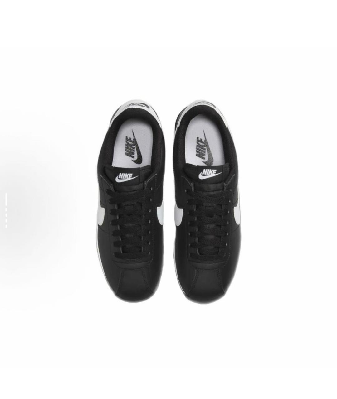 NIKE Черные кожаные низкие кроссовки / кеды, фото 2