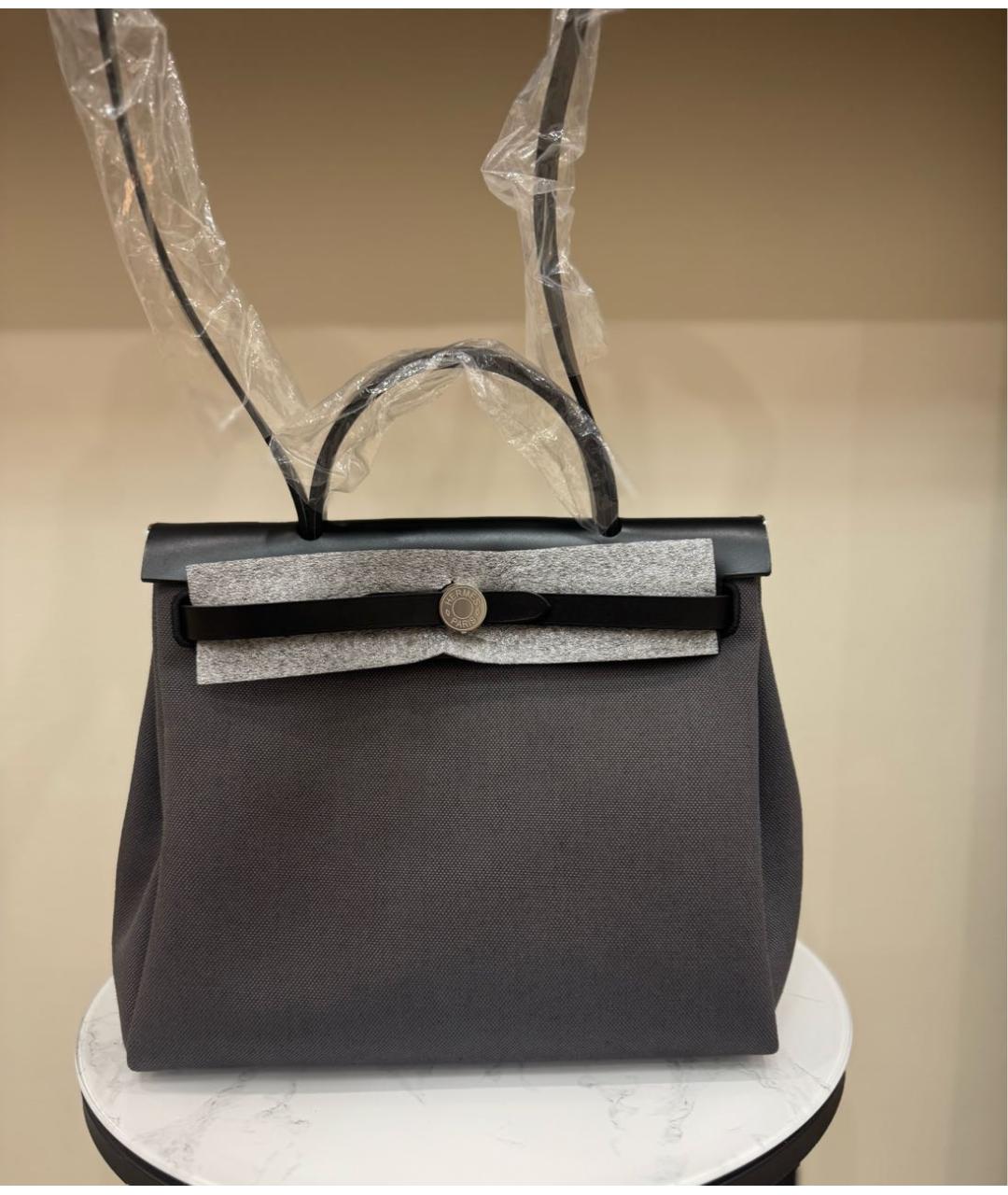 HERMES Черная кожаная сумка через плечо, фото 8