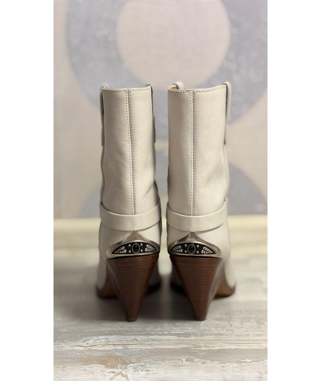 ISABEL MARANT Бежевые кожаные полусапоги, фото 4