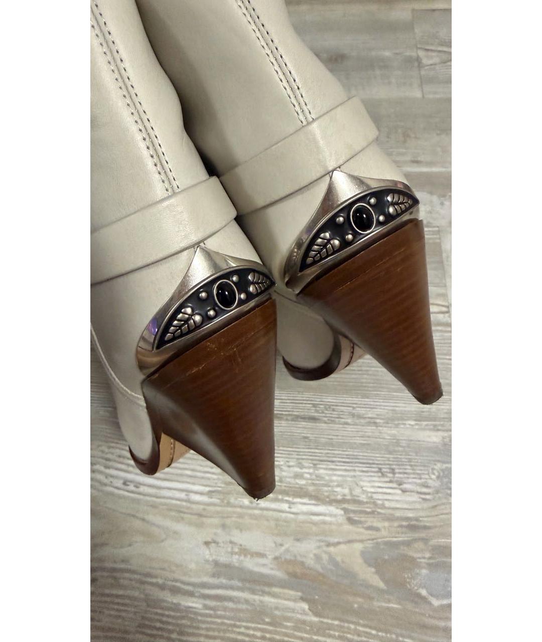 ISABEL MARANT Бежевые кожаные полусапоги, фото 3