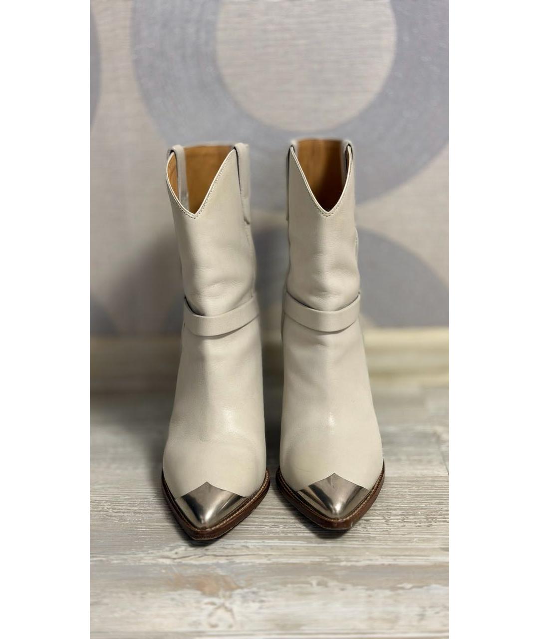 ISABEL MARANT Бежевые кожаные полусапоги, фото 2