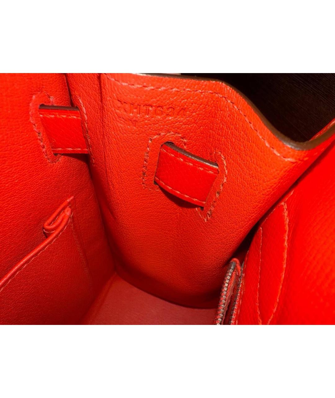 HERMES Красная кожаная сумка с короткими ручками, фото 2