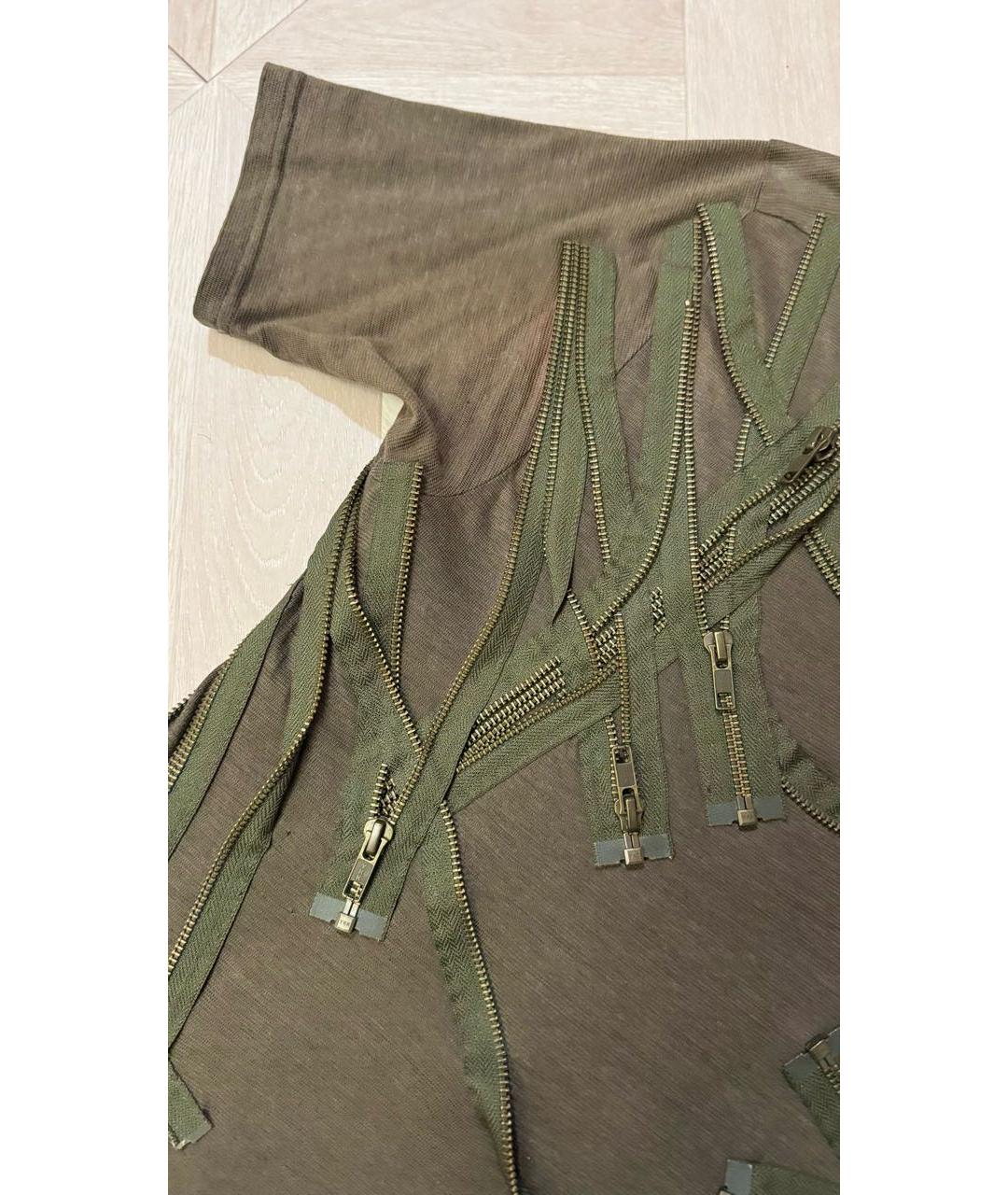 BALMAIN Хаки хлопковая футболка, фото 6