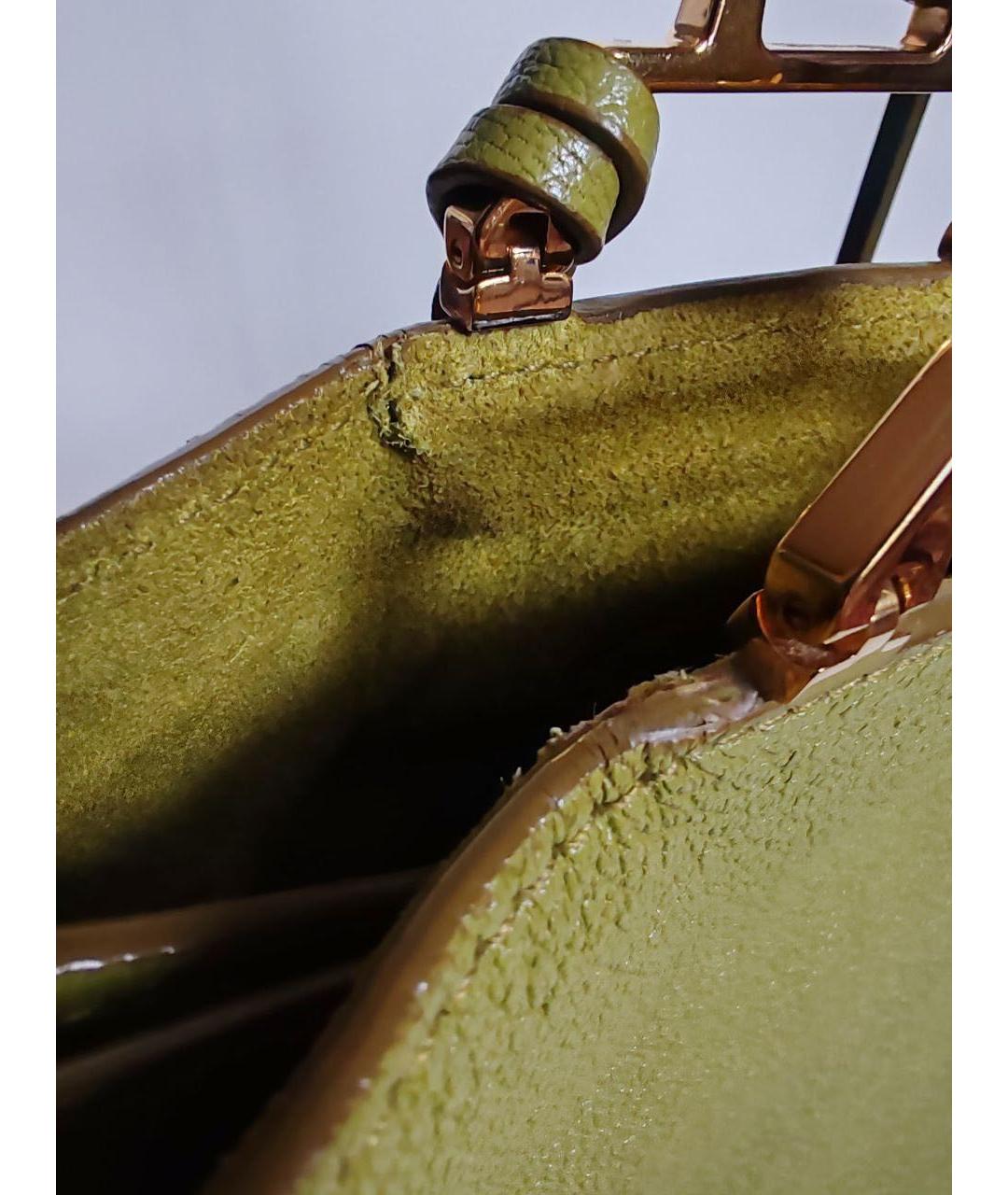 MIU MIU Зеленая кожаная сумка через плечо, фото 4