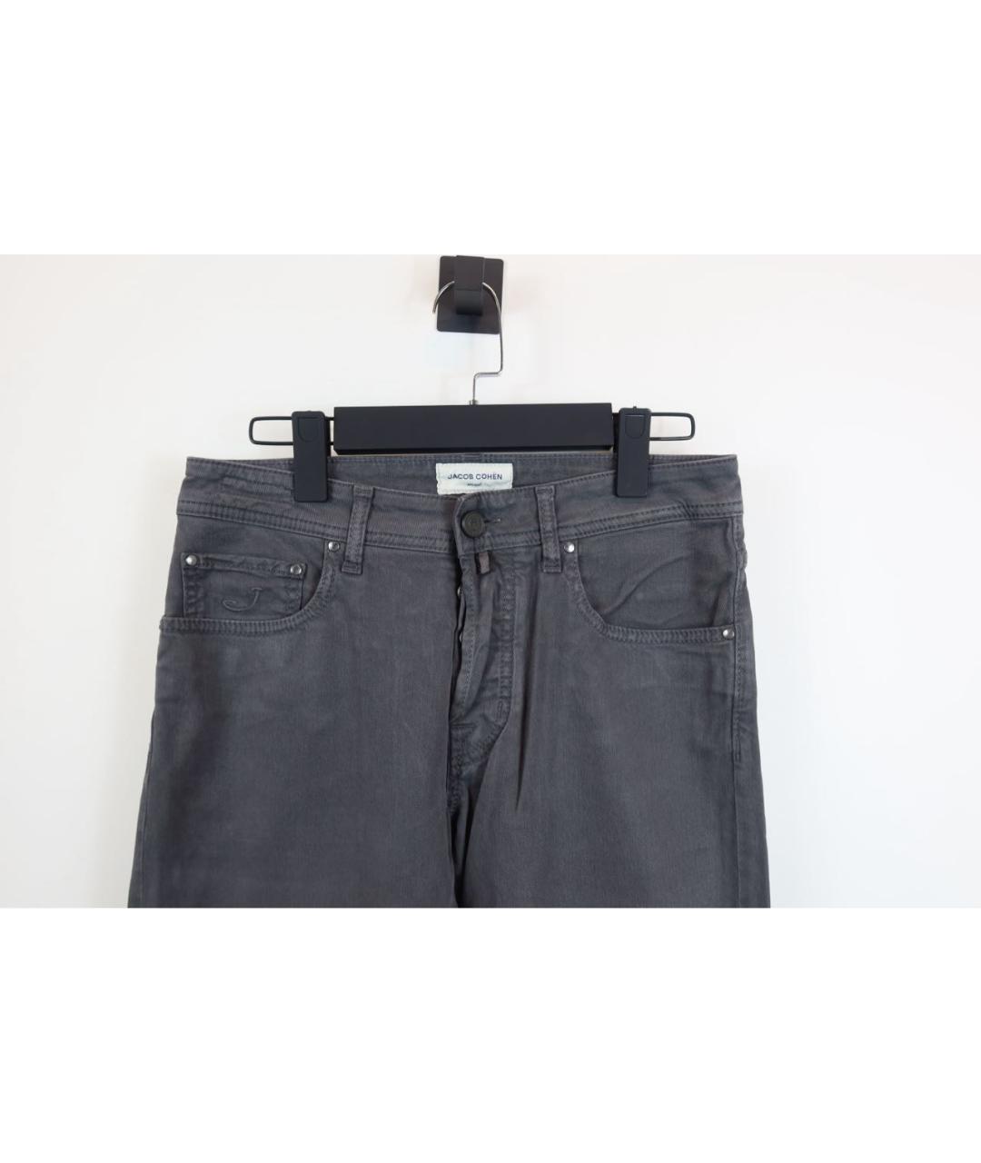 JACOB COHEN Серые хлопковые прямые джинсы, фото 2